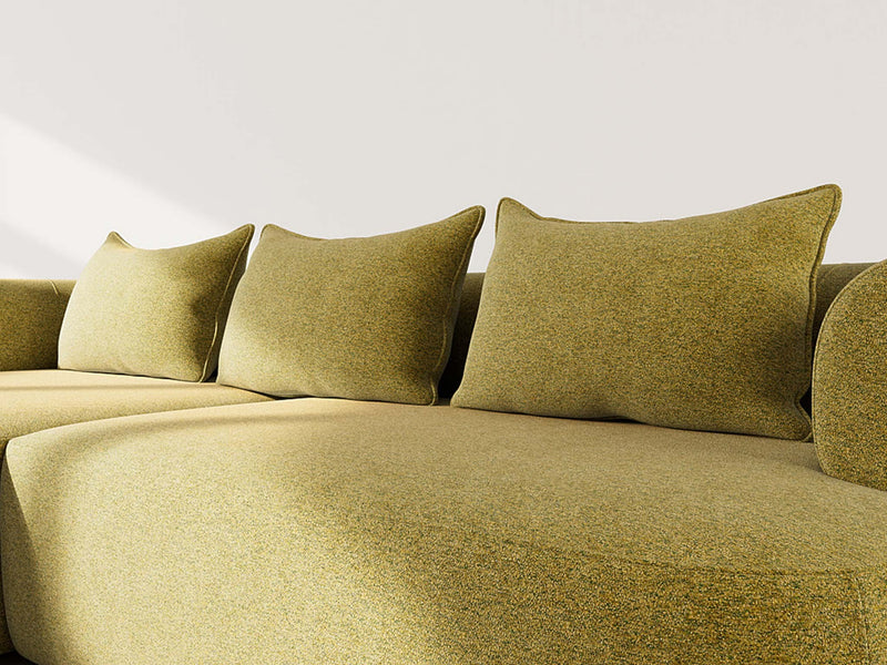 Angela - Canapé D'Angle - 4 Places - Velours Texturé - Vert