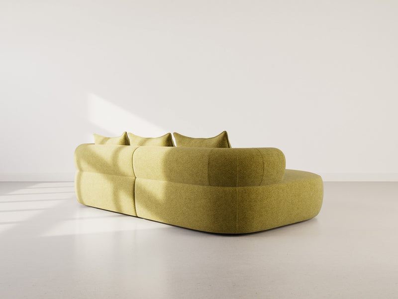 Angela - Canapé D'Angle - 4 Places - Velours Texturé - Vert