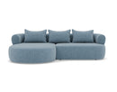 Angela - Canapé D'Angle - 4 Places - Velours Texturé - Bleu
