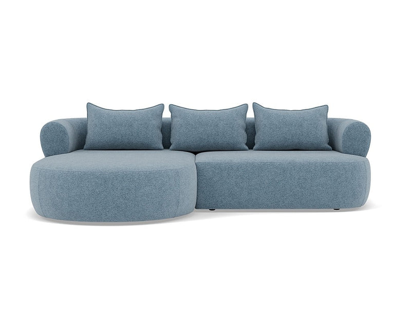 Angela - Canapé D'Angle - 4 Places - Velours Texturé - Bleu