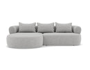 Angela - Canapé D'Angle - 4 Places - Velours Texturé - Gris Clair