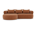 Angela - Sofá esquinero - 4 plazas - Terciopelo texturizado - Terracota