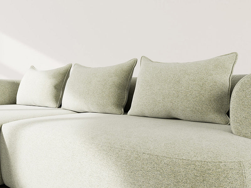 Angela - Sofá esquinero - 4 plazas - Terciopelo texturizado - Verde salvia