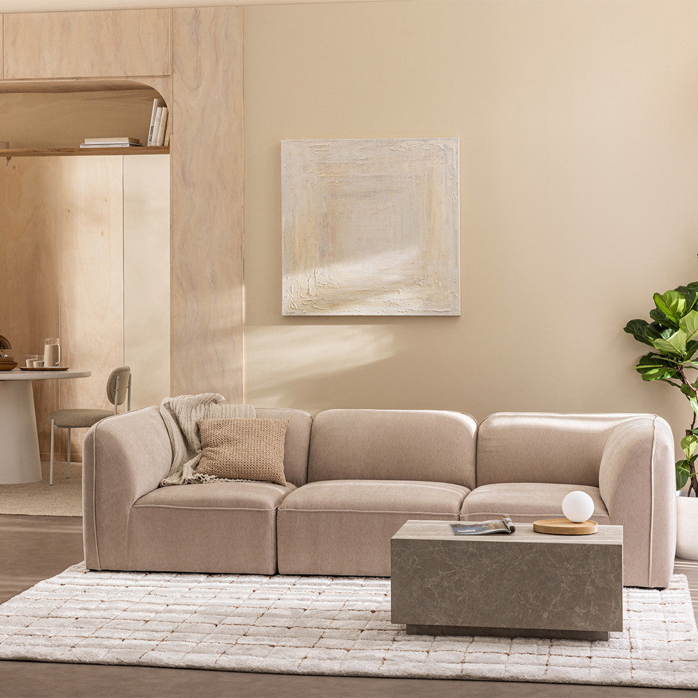 Noor - Módulo de esquina reversible para sofá modular - Tela - Beige