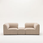 Noor - Módulo de esquina reversible para sofá modular - Tela - Beige