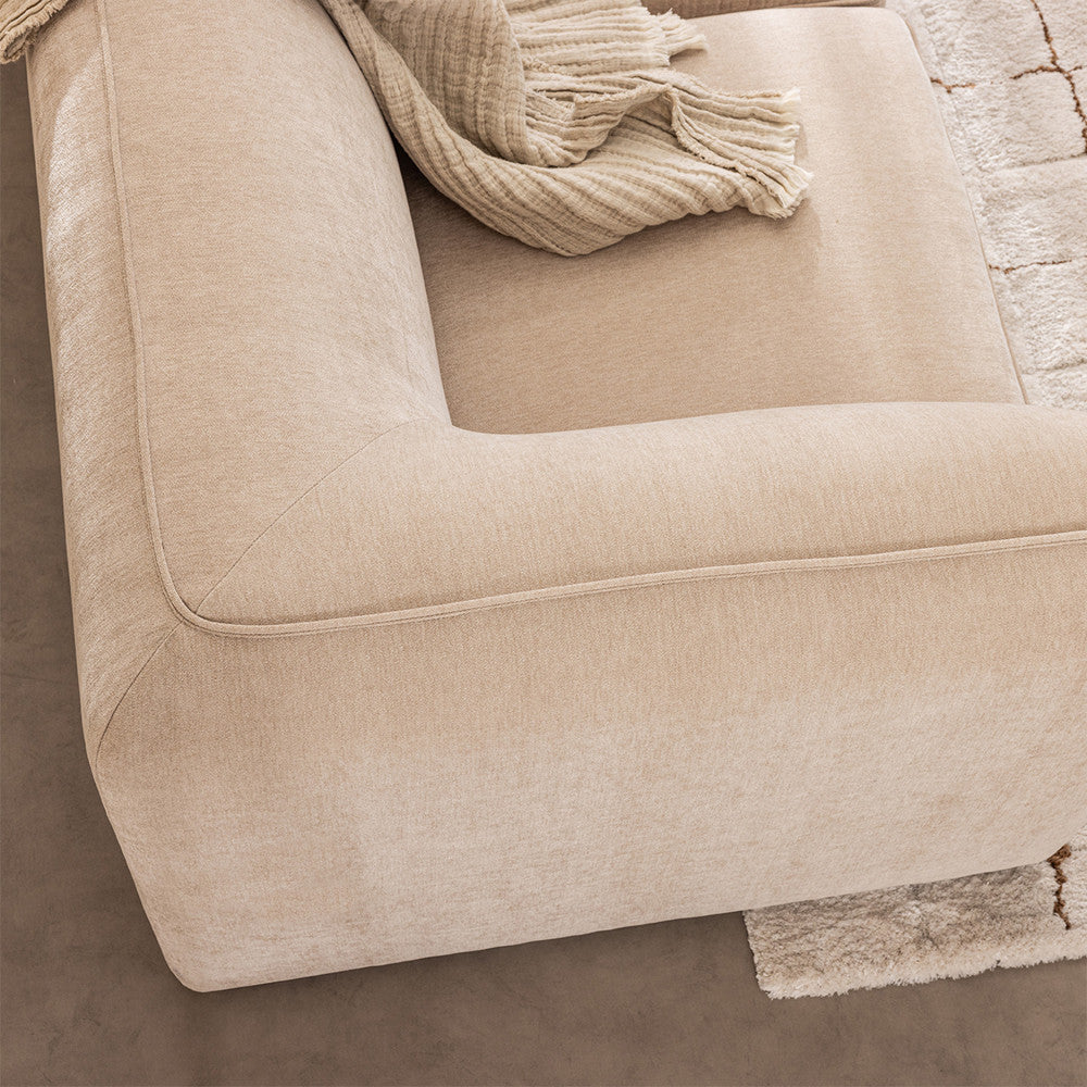 Noor - Módulo de esquina reversible para sofá modular - Tela - Beige