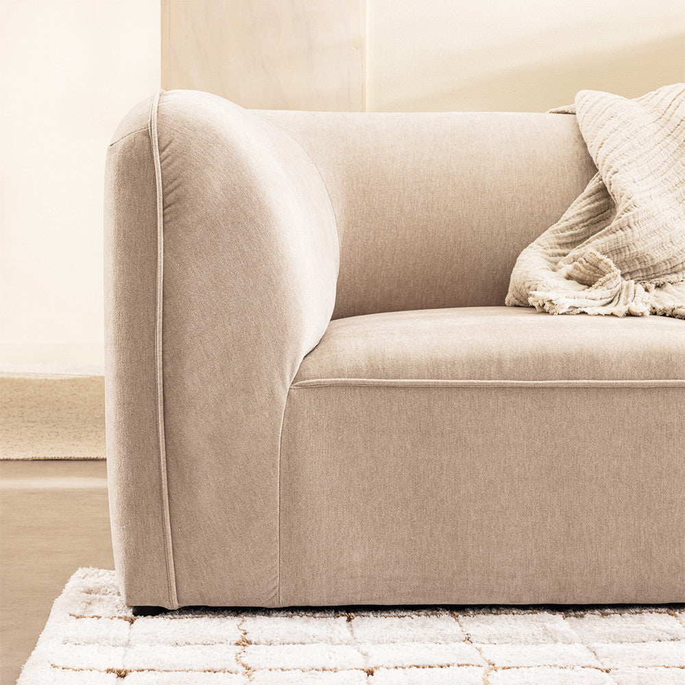 Noor - Módulo de esquina reversible para sofá modular - Tela - Beige