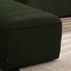 Noor - Módulo de esquina reversible para sofá modular - Tela bouclé - Verde caqui