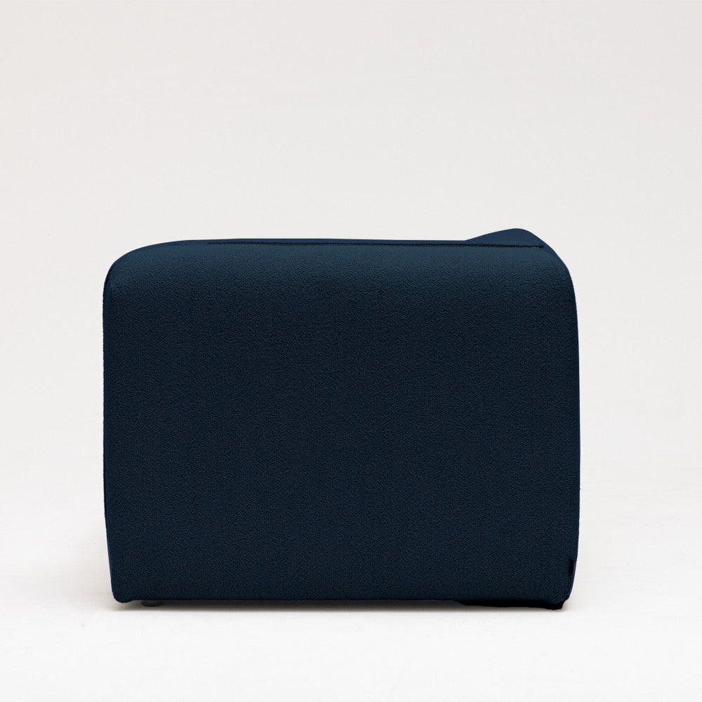 Noor - Módulo de esquina reversible para sofá modular - Tela bouclé - Azul marino