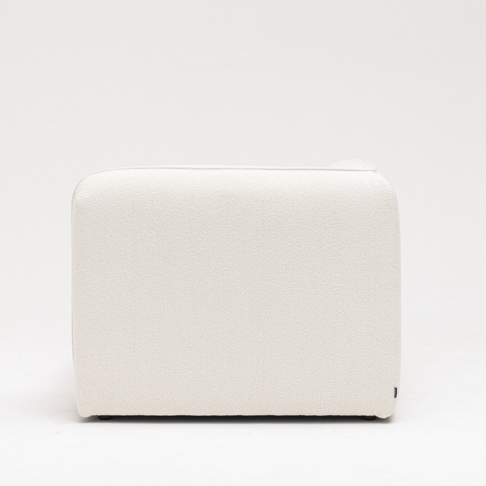 Noor - Reversible Corner Unit for Modular Sofa - Bouclé Fabric - Ivory White
