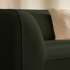 Noor - Módulo de esquina reversible para sofá modular - Tela bouclé - Verde caqui