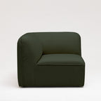 Noor - Módulo de esquina reversible para sofá modular - Tela bouclé - Verde caqui