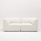 Noor - Reversible Corner Unit for Modular Sofa - Bouclé Fabric - Ivory White