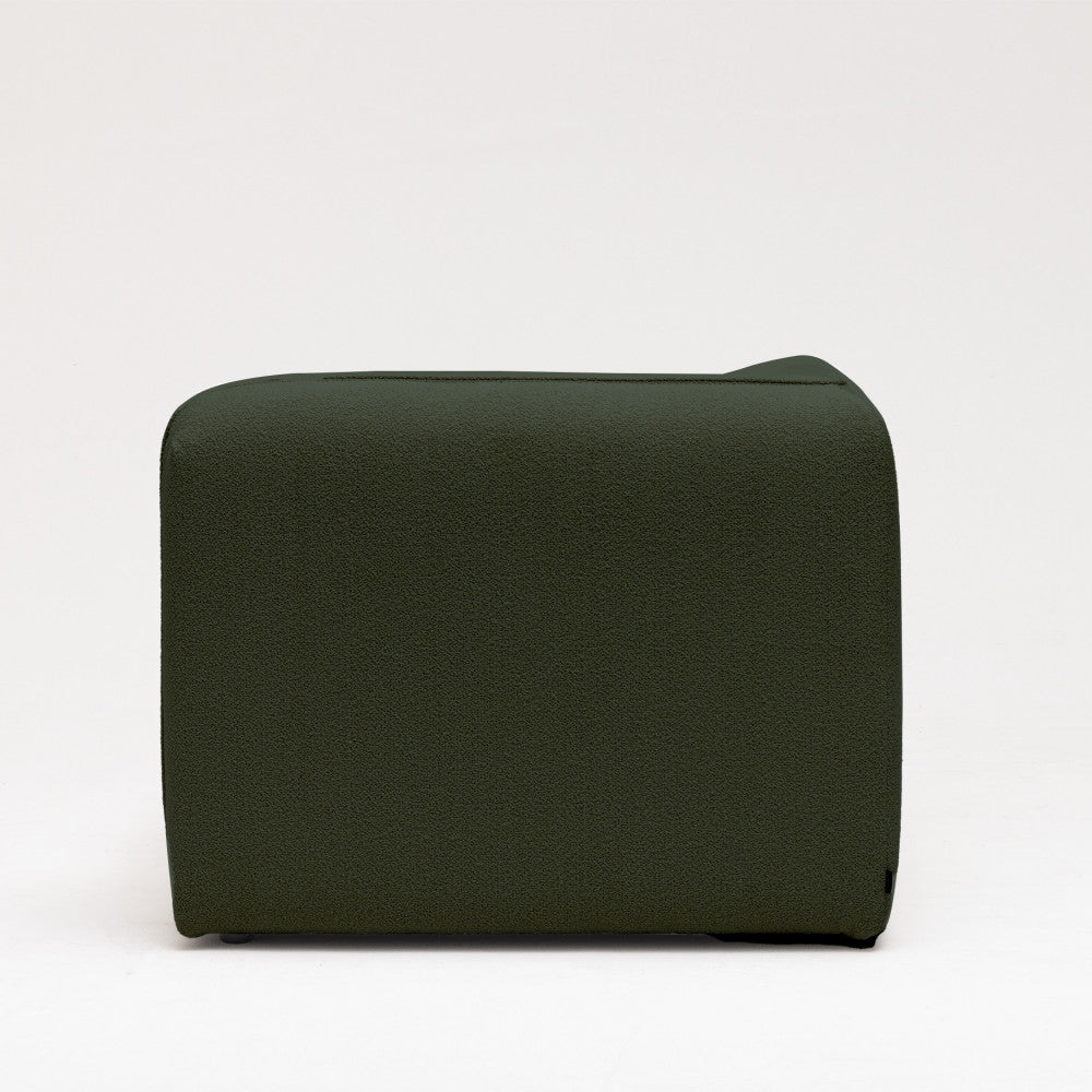 Noor - Módulo de esquina reversible para sofá modular - Tela bouclé - Verde caqui
