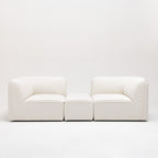 Noor - Reversible Corner Unit for Modular Sofa - Bouclé Fabric - Ivory White