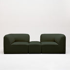 Noor - Módulo de esquina reversible para sofá modular - Tela bouclé - Verde caqui