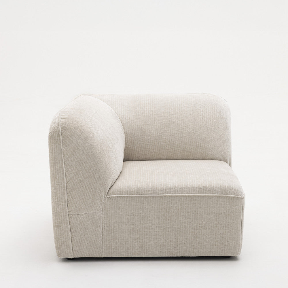 Noor - Reversible Corner Unit for Modular Sofa - Corduroy - Ecru