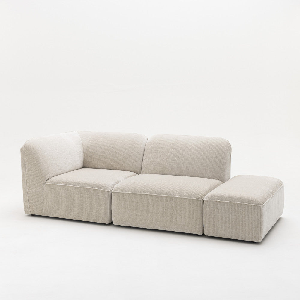 Noor - Reversible Corner Unit for Modular Sofa - Corduroy - Ecru