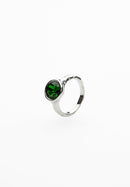 Bague Ronde En Cristal Vert