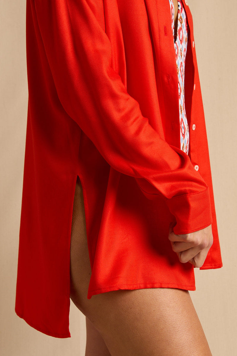 anja prêt à porter blouse la dévouée orange close up