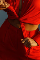 anja prêt à porter blouse la dévouée orange close up shoot