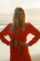 anja prêt à porter blouse la dévouée orange fond shoot