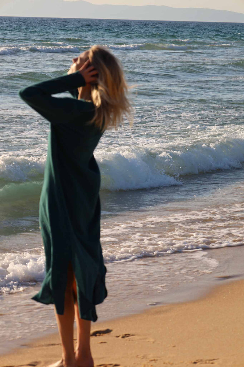 anja prêt à porter robe l'essentielle vert sapin photo campagne