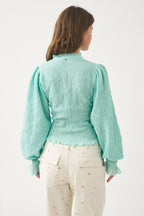 Blouse Smockée Anna - Aqua