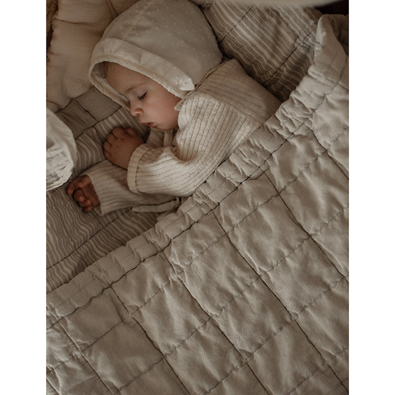Couverture Enfant Coton Lavé Réversible Anna Sable M