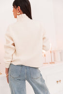 ANOUCK Écru - Cardigan Col Victorien