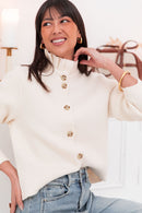 ANOUCK Écru - Cardigan Col Victorien