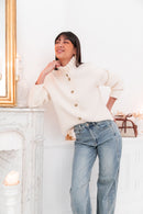 ANOUCK Écru - Cardigan Col Victorien