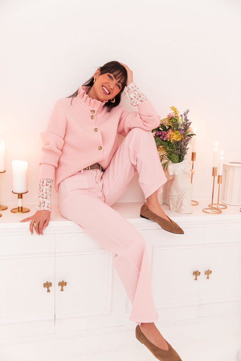 ANOUCK Rose - Cardigan Col Victorien