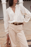 ANTHÉA Écrue - Chemise Brodée