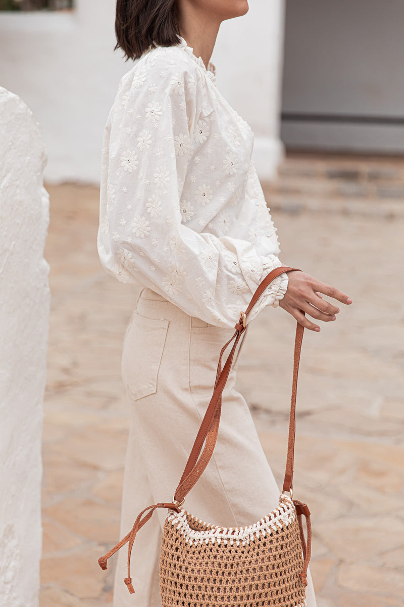 ANTHÉA Écrue - Chemise Brodée