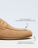 Penny Loafer Flex Antoine - Sand Suede - Rubber sole - Man