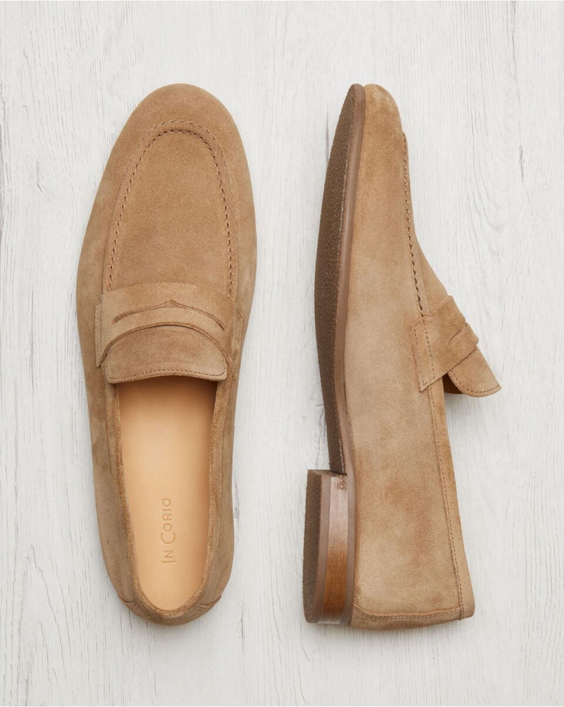 Penny Loafer Flex Antoine - Sand Suede - Rubber sole - Man