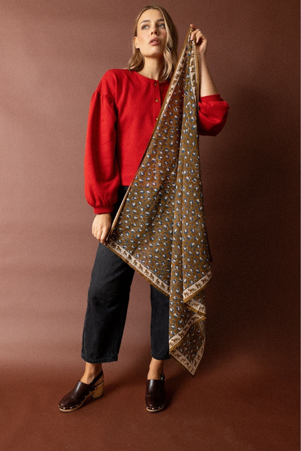 Big Dupatta Scarf - Léopard Tapenade