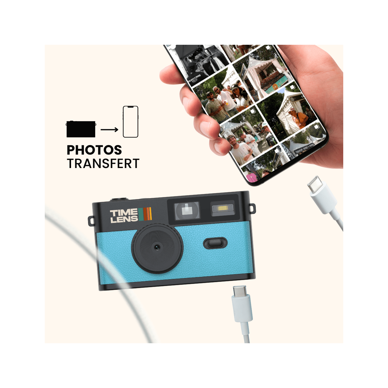 Appareil photo TimeLens® Bleu Turquoise - TIME LENS - TL0101 - 