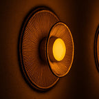 Dalia - Aplique inalámbrico - Ratán - Beige