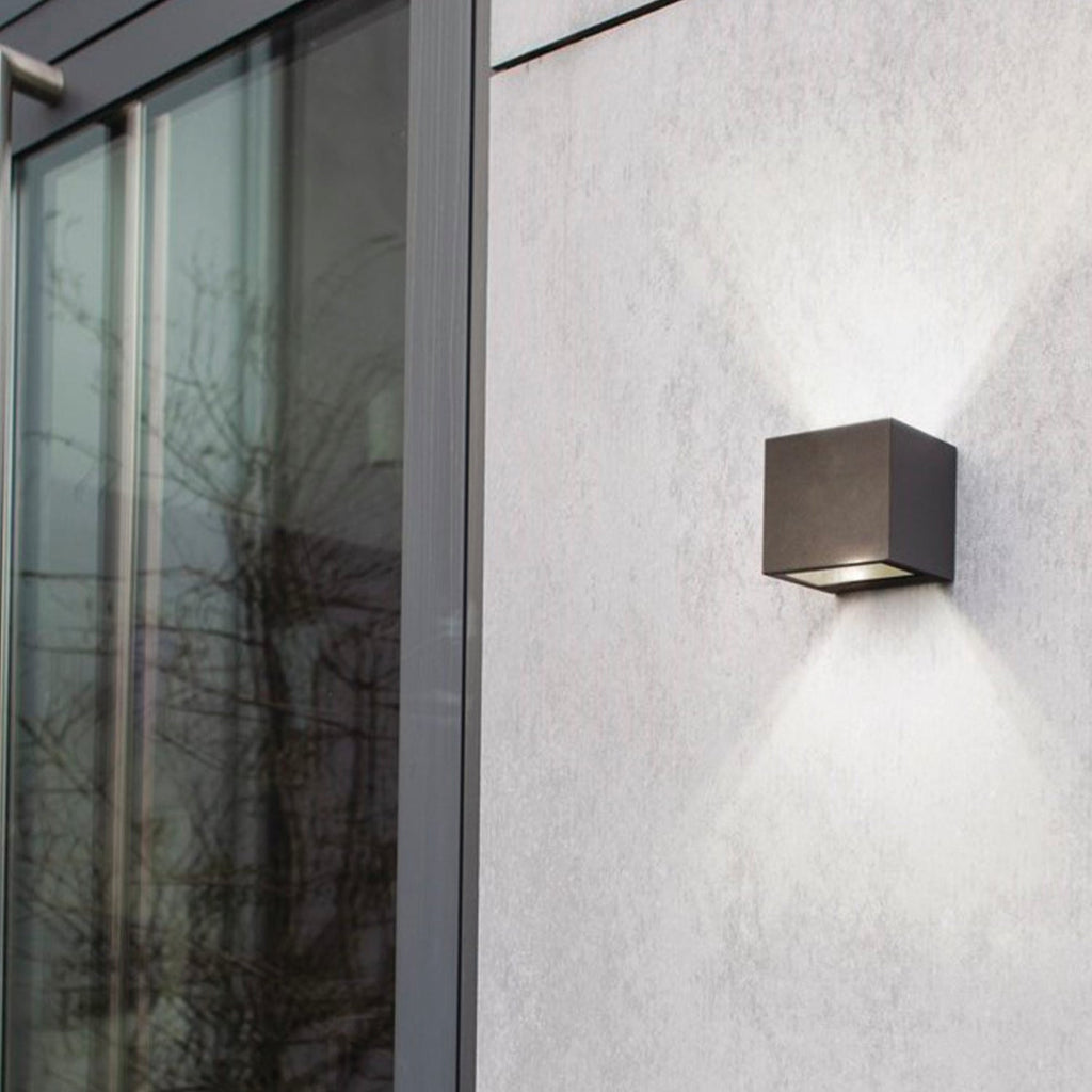 Gemini Cube - Mains Wall Light - Aluminium - Dark Grey