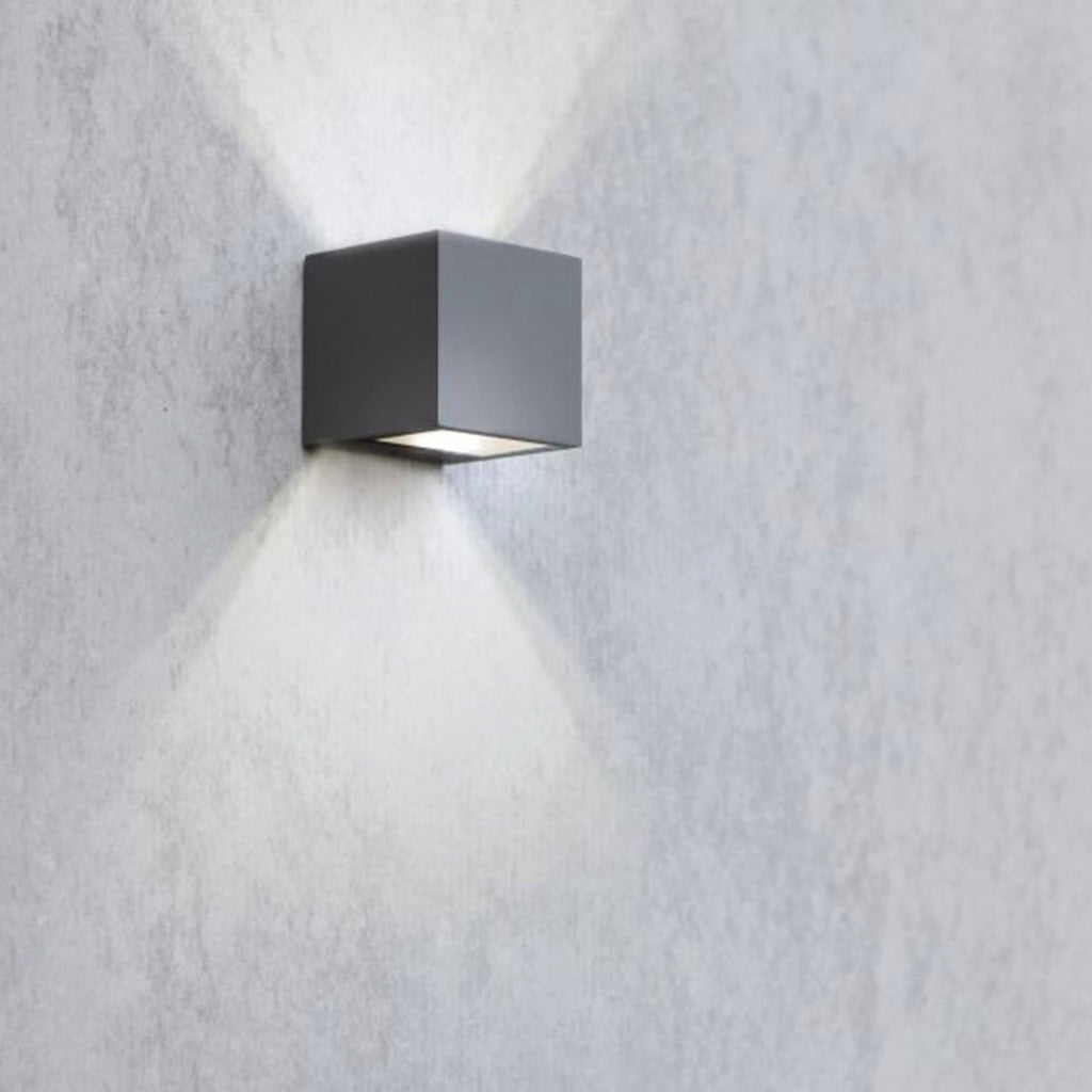 Gemini Cube - Mains Wall Light - Aluminium - Dark Grey