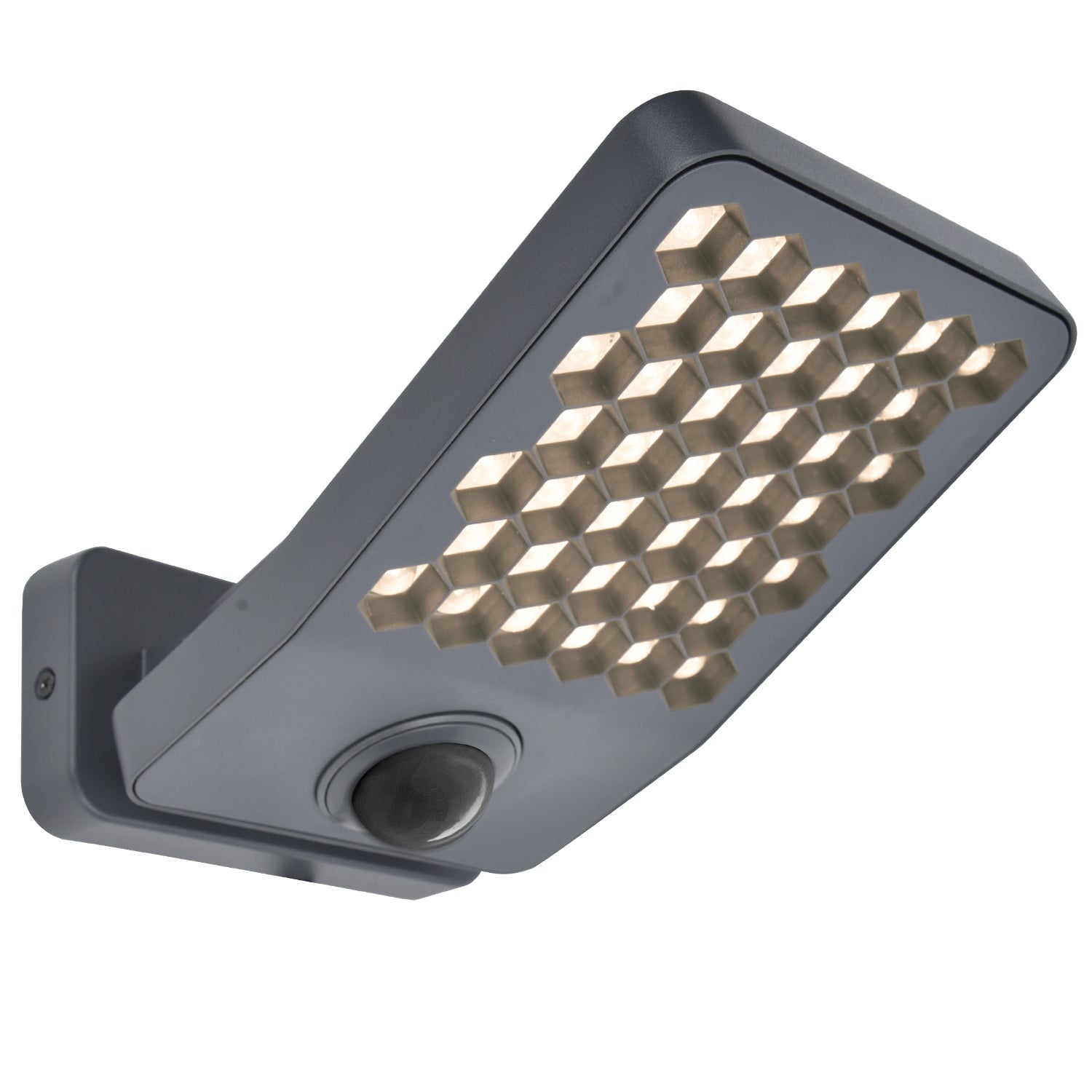 Atlantis Grey Sensor - Mains Wall Light - Aluminium - Dark Grey