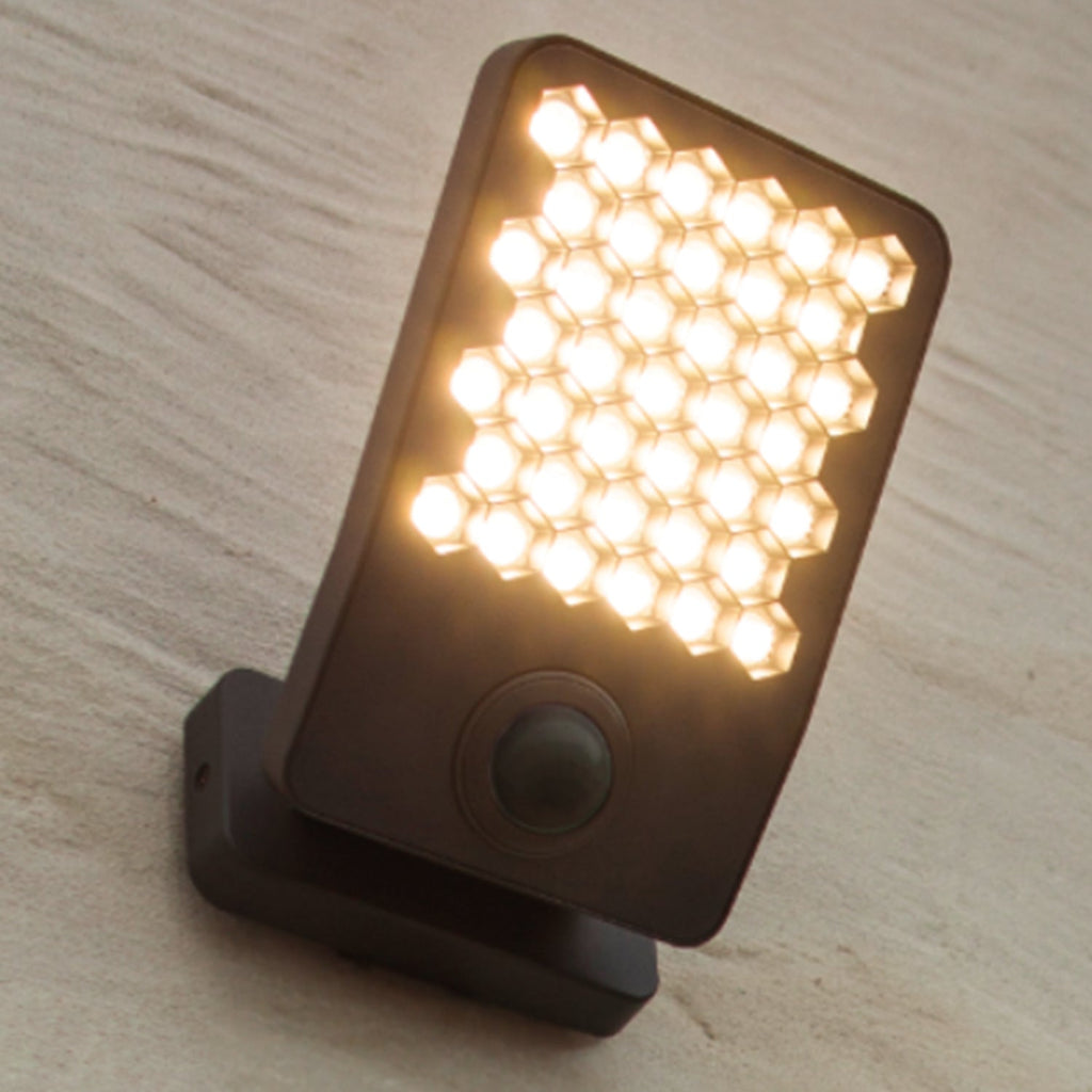 Atlantis Grey Sensor - Mains Wall Light - Aluminium - Dark Grey