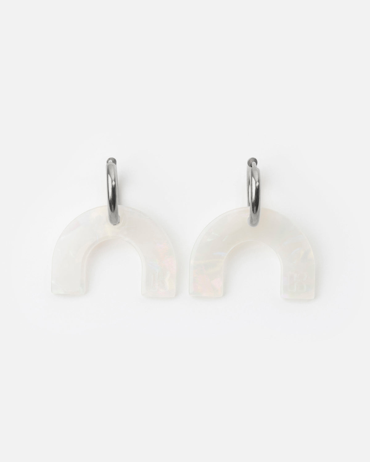 Boucles D'Oreilles Arc-En-Ciel - Irisé Blanc