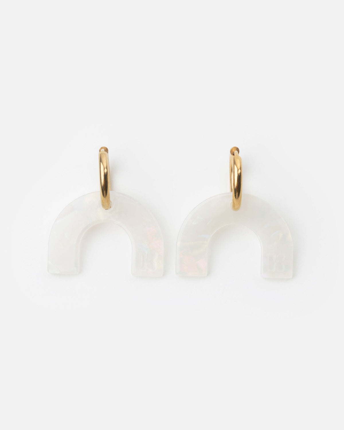 Boucles D'Oreilles Arc-En-Ciel - Irisé Blanc