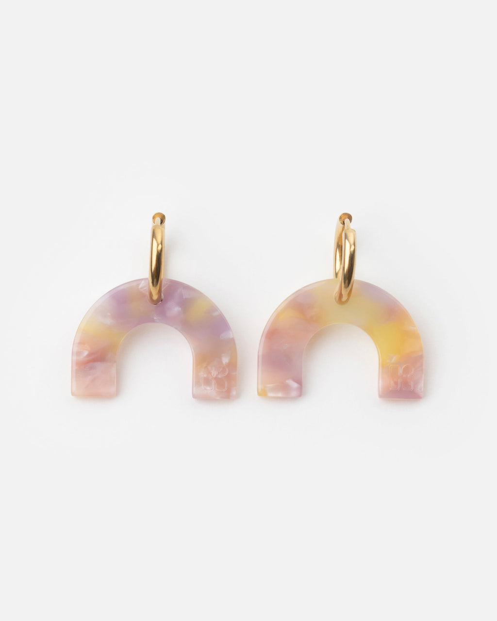 Boucles D'Oreilles Arc-En-Ciel - Rose Orangé