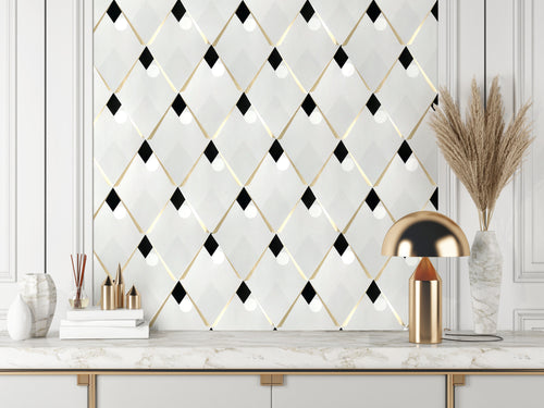 Papier Peint Arlequin - Cendre Doré