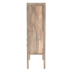 Massaï - 2 Door 2 Drawer Wardrobe In Mango Wood And Colored Canework