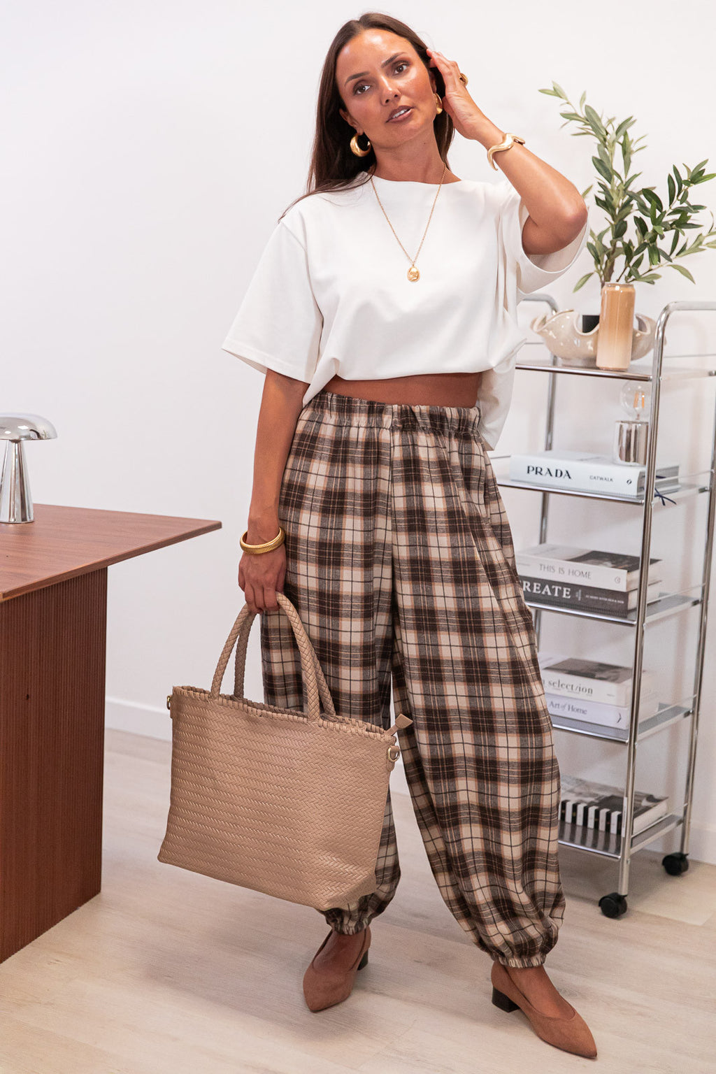 ARSÈNE Sabbia - Borsa shopper intrecciata